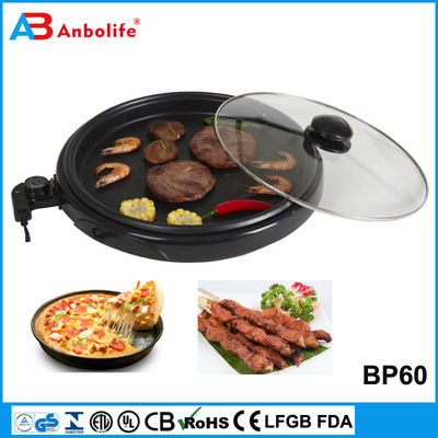 Anbo wielofunkcyjny okrągły elektryczny piec do pizzy z ceramiczną powłoką elektryczny grill grill / elektryczny grill / grill z pokrywą