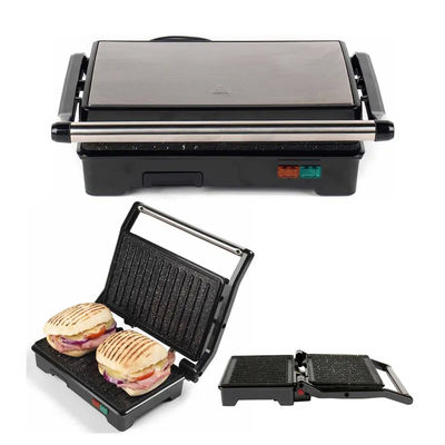 Panini Press Sandwich Maker Nonstick Surface Dwukrotny podgrzewacz Stal nierdzewna Wykonawca śniadania Kontakt Grill Ser jaj bekon stek