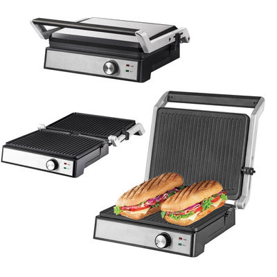 2200W grill elektryczny Panini Maker regulowana temperatura Sandwich Press Toaster Otwiera 180 stopni Grill kontaktowy ze stali nierdzewnej