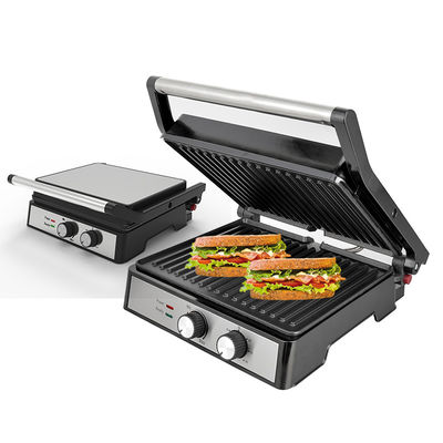 2200W grill elektryczny Panini Maker regulowana temperatura Sandwich Press Toaster Otwiera 180 stopni Grill kontaktowy ze stali nierdzewnej
