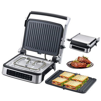 Zdejmowalny talerz BBQ Panini Press Grill Griddle Bezdymowy grill wewnętrzny LED touch screen