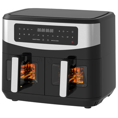 9L podwójny koszyk do smażenia powietrza z szybą 2600W Smart Digital Dual Zone Air Fryer
