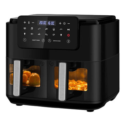 9L podwójny koszyk do smażenia powietrza z szybą 2600W Smart Digital Dual Zone Air Fryer