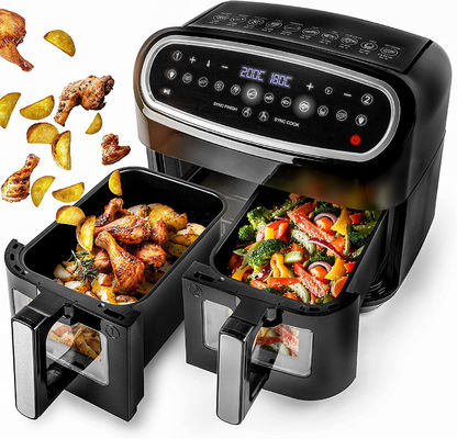 9L podwójny koszyk do smażenia powietrza z szybą 2600W Smart Digital Dual Zone Air Fryer