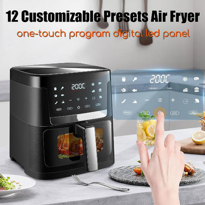 7L z oknem Fryer ze stali nierdzewnej Piekarnik Led ekran dotykowy dla 12 ustawień wstępnych Łatwe czyszczenie 1800w Dom