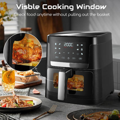 7L z oknem Fryer ze stali nierdzewnej Piekarnik Led ekran dotykowy dla 12 ustawień wstępnych Łatwe czyszczenie 1800w Dom