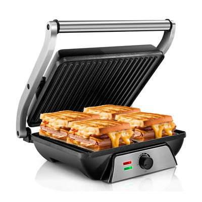 4 plasterki w grillach w pomieszczeniach Panini Electric Press Grill z kontrolą temperatury i czasu
