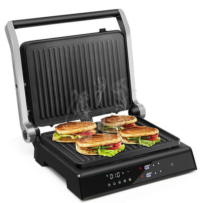 4 plasterki w grillach w pomieszczeniach Panini Electric Press Grill z kontrolą temperatury i czasu