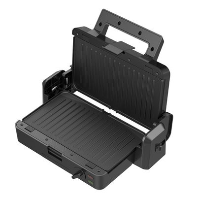1200W Odłączalny grill kontaktowy 3 talerze 105 180 stopni Otwarta temperatura regulowana Gniazdo elektryczne PTFE Non-Stick dla domowego grilla