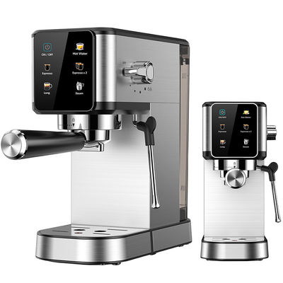 Maszyna do robienia kawy ze srebrnym espresso z ręczną pianką do mleka do latte cappuccino wbudowana w młyn