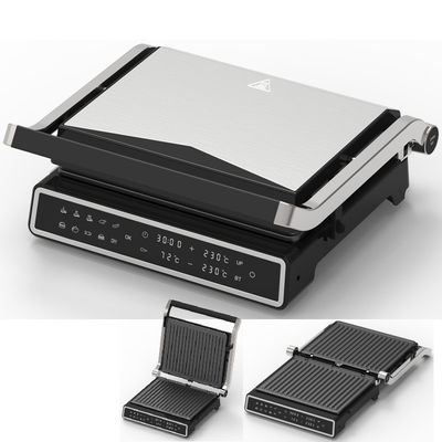 Elektryczny cyfrowy kontakt Grill Grill Bezdymiany Gryla domowy urządzenie kuchenne Odłączalny 6 plastrów Panini Maker z sondą wykrywającą