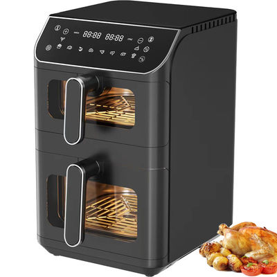2800w Elektryczny podwójny grzejnik powietrzny Non-Stick 6l+6l powłoka Top Bottom Heater Składany wyświetlacz LCD Widoczne okno opcja