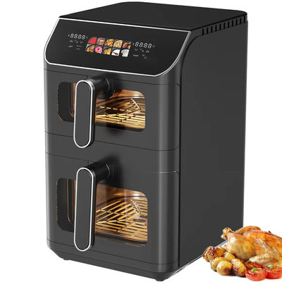 2800w Elektryczny podwójny grzejnik powietrzny Non-Stick 6l+6l powłoka Top Bottom Heater Składany wyświetlacz LCD Widoczne okno opcja
