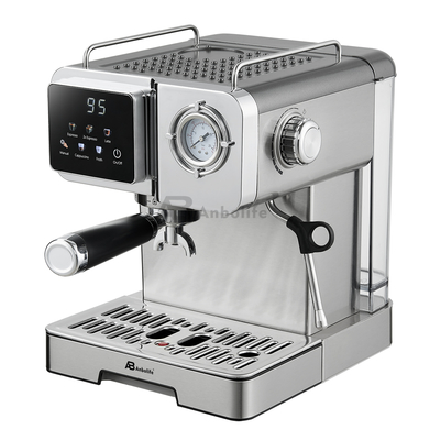 Anbo Digital Professional Expresso Coffee Machine with Pressure Gauge Multifunctional Latte Flat White Cappuccino Cafetera