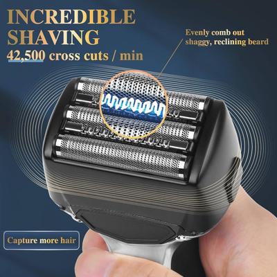 Mężczyzna golarka elektryczna brzytwa z 1000mAh bateria pływający ostrze i przezroczysty projekt dla gładkiego golenia