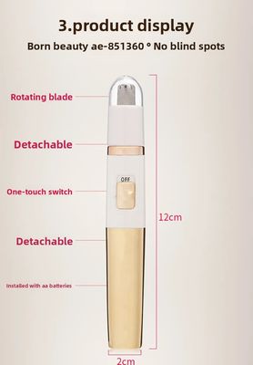 Trymer do włosów w nosie ANBOLIFE zasilany baterią litową do użytku domowego, trwały plastikowy trymer do pielęgnacji osobistej