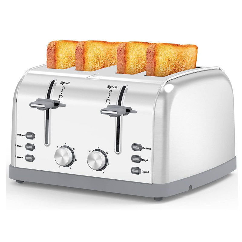 Anbolife XXL 4 plasterki toster logo elektryczne przenośny toster chleb komercyjny Toaster ze stali nierdzewnej z 7 ustawieniami odcieni