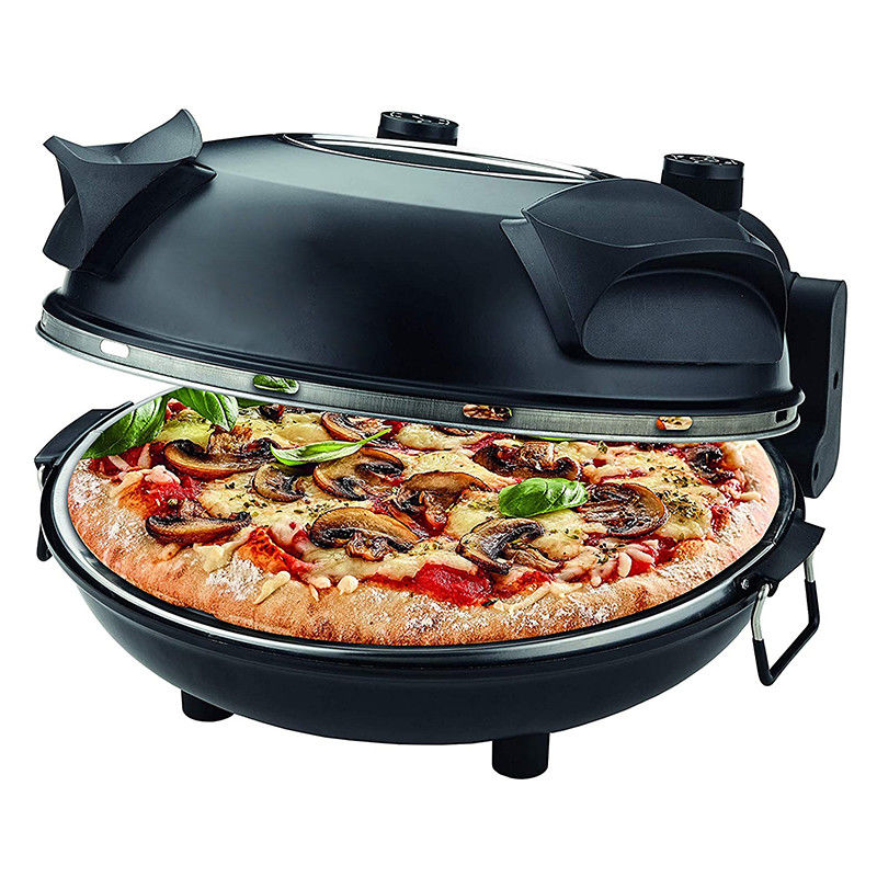 Pizza Maker regulowalna regulacja temperatury z widocznym oknem Specjalny kamień &amp; Pieczarnia Elektryczny Pieczarnia do pizzy z chrupiącą skorupą