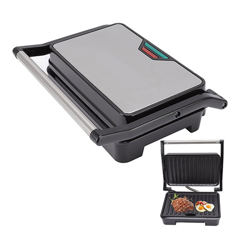 Panini Press Sandwich Maker Nonstick Surface Dwukrotny podgrzewacz Stal nierdzewna Wykonawca śniadania Kontakt Grill Ser jaj bekon stek
