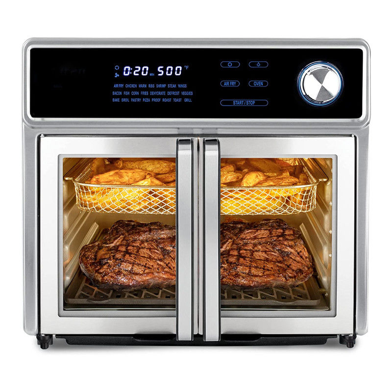 Piekarnik do smażenia powietrza 1700W drzwi francuskie 5.5L 6.5L 23L zdrowa stal nierdzewna wolna od oleju
