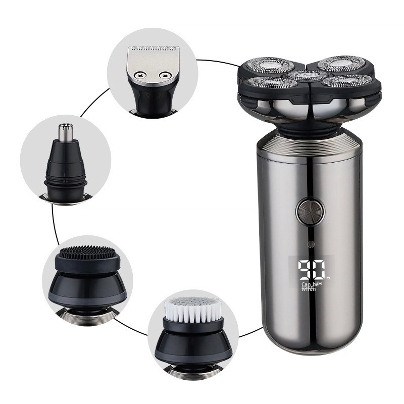ANBOLIFE Inteligentny elektryczny golarz z pięcioma ostrzami z cyfrowym wyświetlaczem zasilany USB i darmowe części zamienne dla mężczyzn